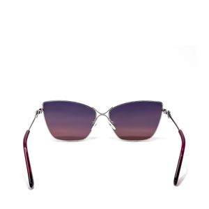 Lente Solar En Forma Cat Eye Con Armazón De Metal Color Plata
