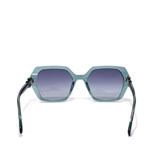 Lente Solar En Forma Hexagonal Con Armazón De Acetato Color Verde