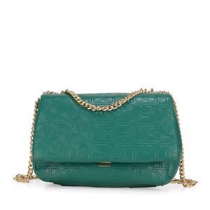 Bolsa Crossbody Monograma Troquelado Color Verde Petróleo