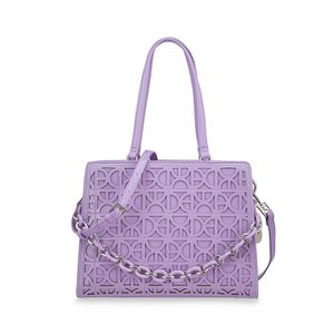 Bolsa Satchel Grande Detalle Cadena Color Lila