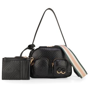 Bolsa Crossbody Con Monedero Color Negro