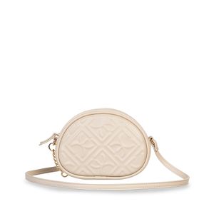 Bolsa Crossbody Chica Monograma En Alto Relieve Color Beige