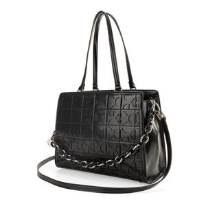 Bolsa Satchel Grande Detalle Cadena Color Negro