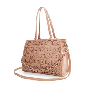 Bolsa Satchel Grande Detalle Cadena Color Nude