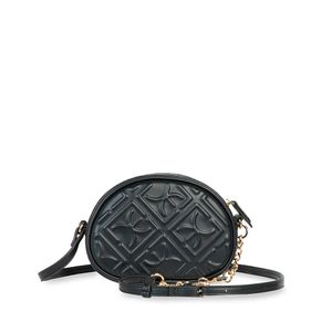 Bolsa Crossbody Chica Monograma En Alto Relieve Color Negro