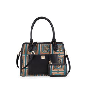 Bolsa Satchel Mediana Con Monedero Multicolor
