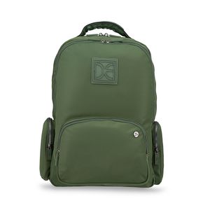 Pañalera Mochila Nylon Con Accesorios Color Verde Olivo