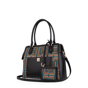 Bolsa Satchel Mediana Con Monedero Multicolor
