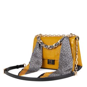 Bolsa Briefcase Grande Con Mascada Color Ocre