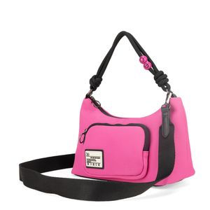 Bolsa Hobo Mediana Con Charm Color Magenta