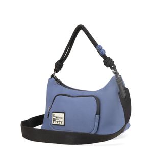 Bolsa Hobo Mediana Con Charm Color Azul