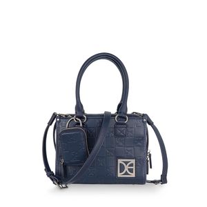 Bolsa Satchel Chica Con Monedero Color Azul Marino
