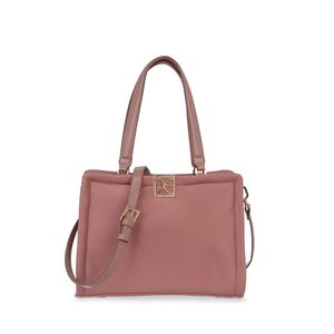 Bolsa Satchel Grande Textil Color Rosa