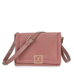 Bolsa Crossbody Mediana Textil Color Rosa