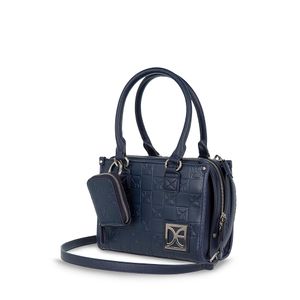 Bolsa Satchel Chica Con Monedero Color Azul Marino