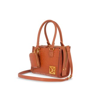 Bolsa Satchel Chica Con Monedero Color Tan