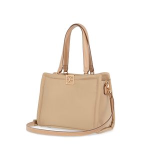 Bolsa Satchel Grande Textil Color Camel