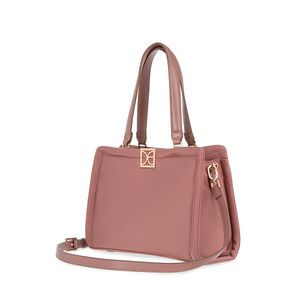 Bolsa Satchel Grande Textil Color Rosa