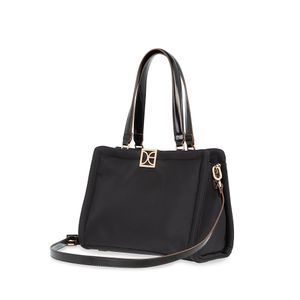 Bolsa Satchel Grande Textil Color Negro