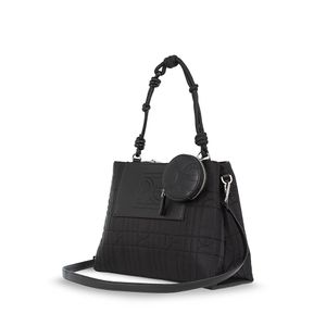 Bolsa Satchel Grande Con Monedero Color Negro