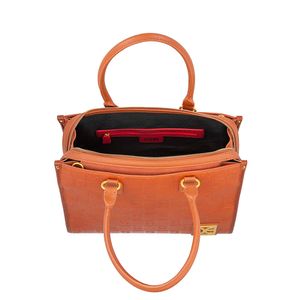 Bolso Satchel Grande Con Monedero Color Camel