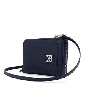 Cartera Grande Cierre Sencillo Color Azul Marino