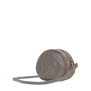Bolsa Crossbody Chica Monograma En Alto Relieve Color Gris