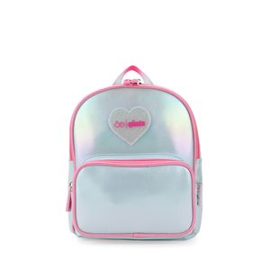 Mochila Mediana Acabado Iridiscente Para Niña Color Azul