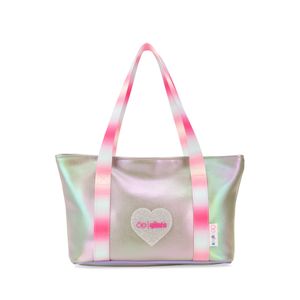 Bolsa Tote Mediana Acabado Iridiscente Para Niña Color Lila