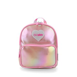 Mochila Mediana Acabado Iridiscente Para Niña Color Rosa