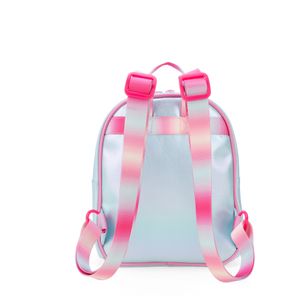 Mochila Mediana Acabado Iridiscente Para Niña Color Azul