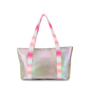 Bolsa Tote Mediana Acabado Iridiscente Para Niña Color Lila