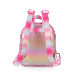 Mochila Mediana Acabado Iridiscente Para Niña Color Rosa