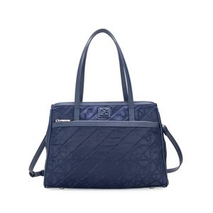 Bolsa Satchel Grande Textil Color Azul