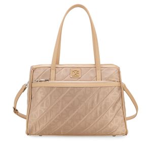 Bolsa Satchel Grande Textil Color Beige