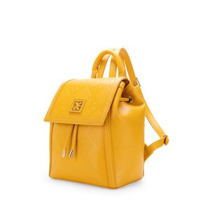 Mochila Chica Monograma Troquelado Color Ocre
