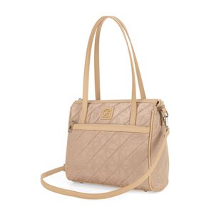 Bolsa Satchel Mediana Textil Color Beige