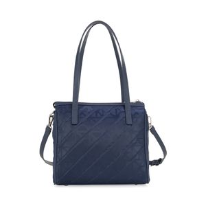 Bolsa Satchel Mediana Textil Color Azul
