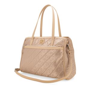Bolsa Satchel Grande Textil Color Beige