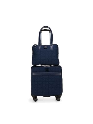 Set De Viaje Maleta De Cabina 20 Plg Más Bolsa Porta Laptop Color Azul Marino