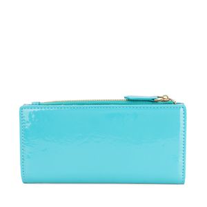 Cartera Flap Grande Charol Color Azul