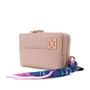 Cartera Mediana Con Mascada Color Rosa