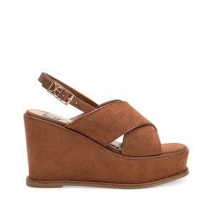 Sandalia De Plataforma En Suede Color Camel