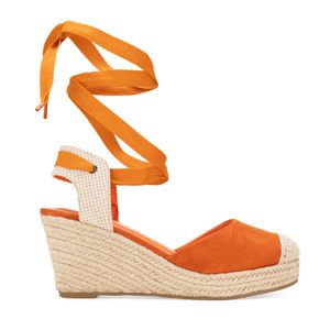 Alpargata Con Plataforma Yute Color Naranja