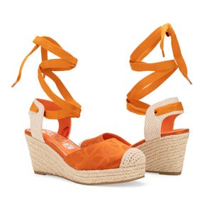 Alpargata Con Plataforma Yute Color Naranja