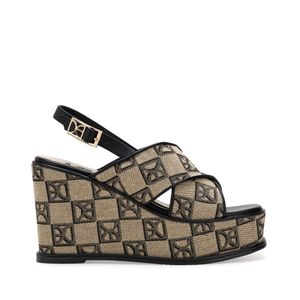 Sandalia De Plataforma En Suede Multicolor