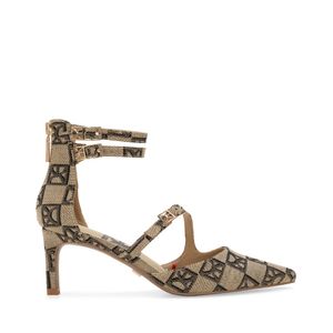 Sandalia De Tacón Puntal Multicolor