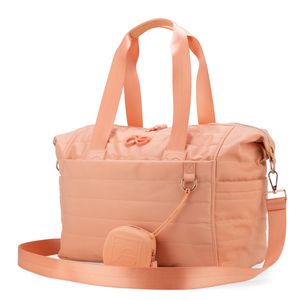 Pañalera Duffle Bag Grande Textil Color Coral