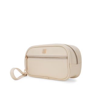 Cosmetiquera Mediana Con Maneral Color Beige