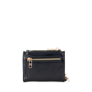 Cartera Flap Chica Con Maneral Color Negro